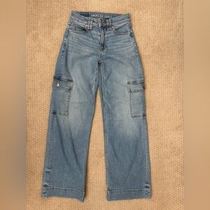 American Eagle Outfitters dreamy drape high waisted baggy wide leg jeans